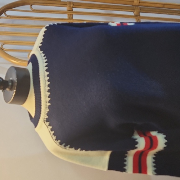 Cabot Fine Menswear vintage sweater red white navy blue ski sweater size large - Picture 1 of 12